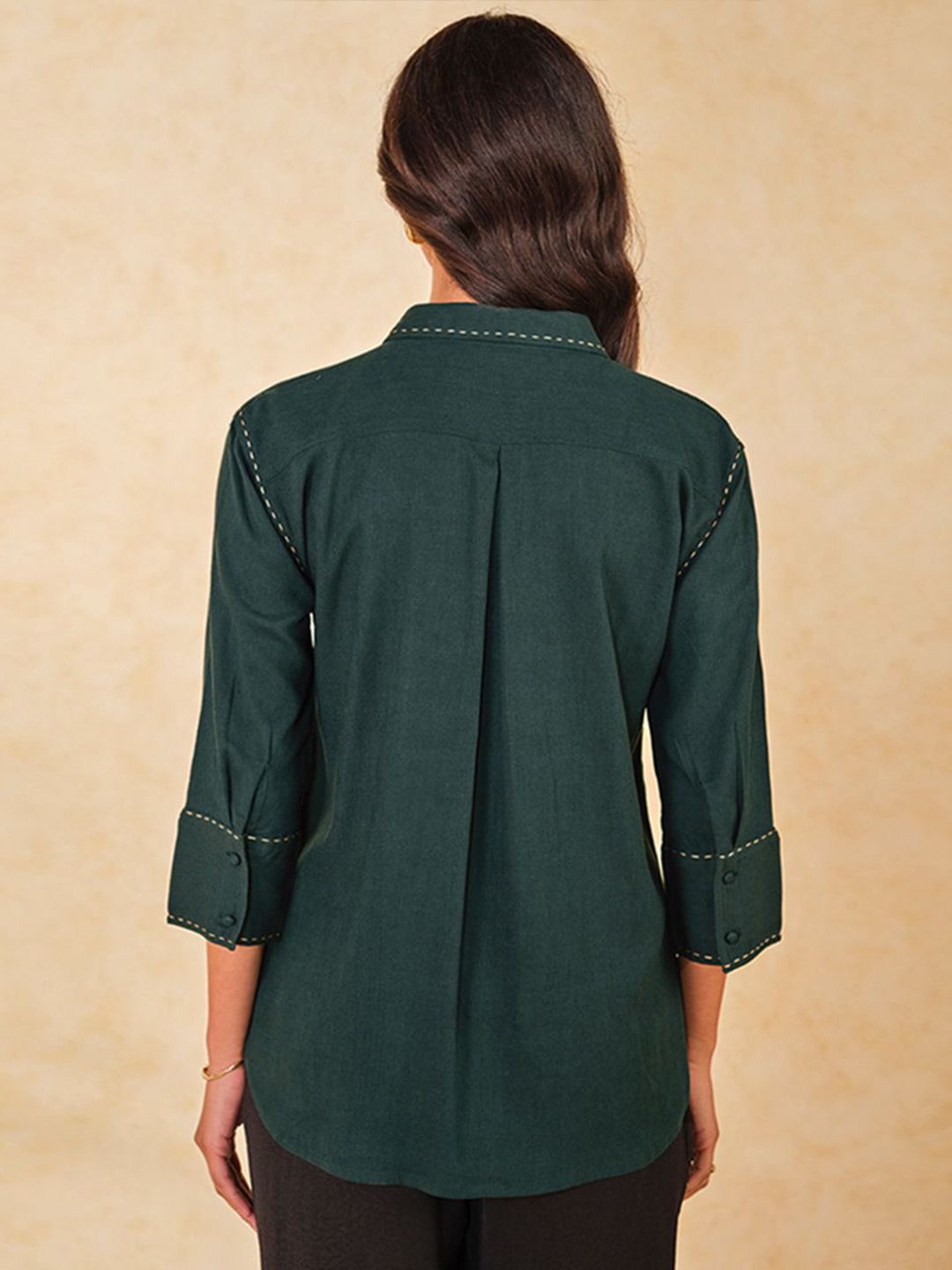 AND Women Shirt Collar Shirt Style Top