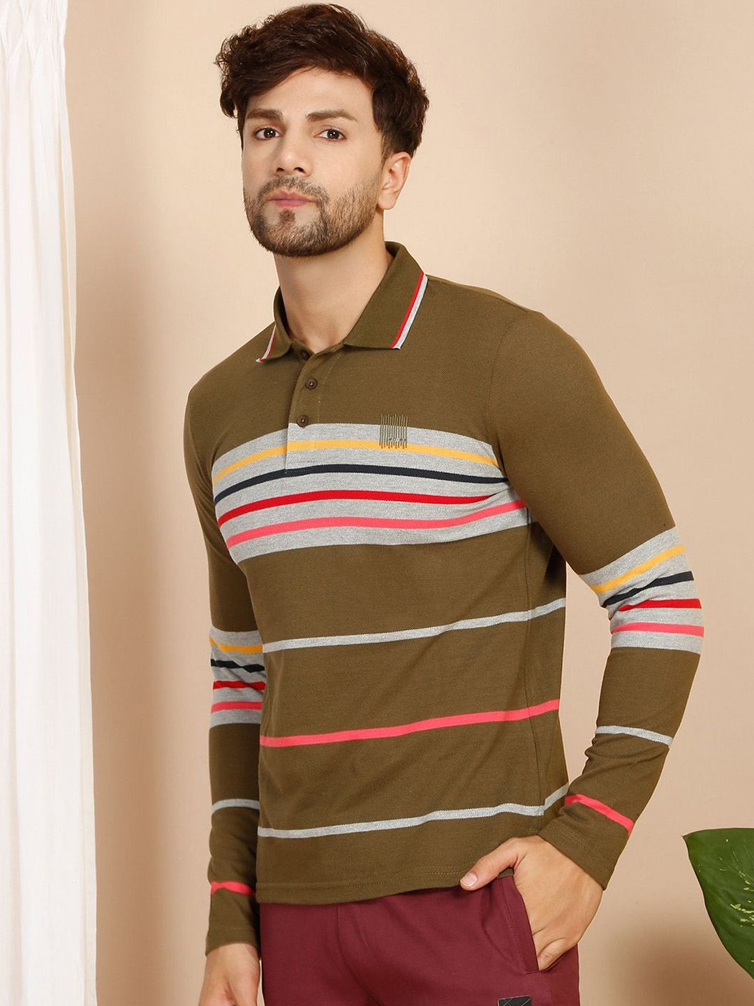 Sweet Dreams Men Striped Cotton Lounge T-Shirt