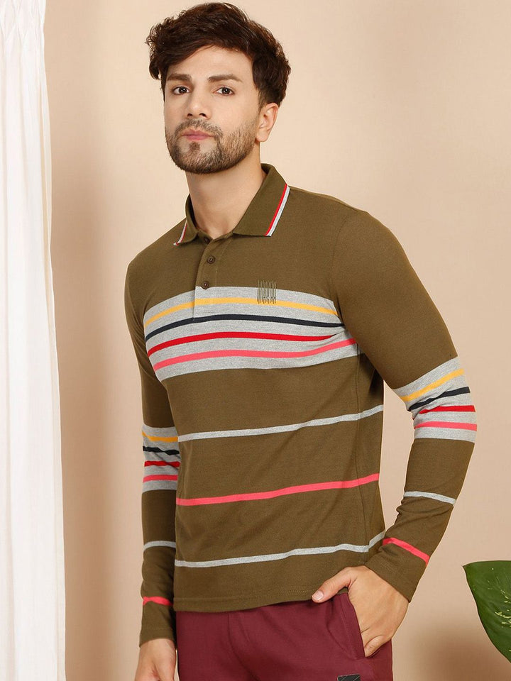Sweet Dreams Men Striped Cotton Lounge T-Shirt