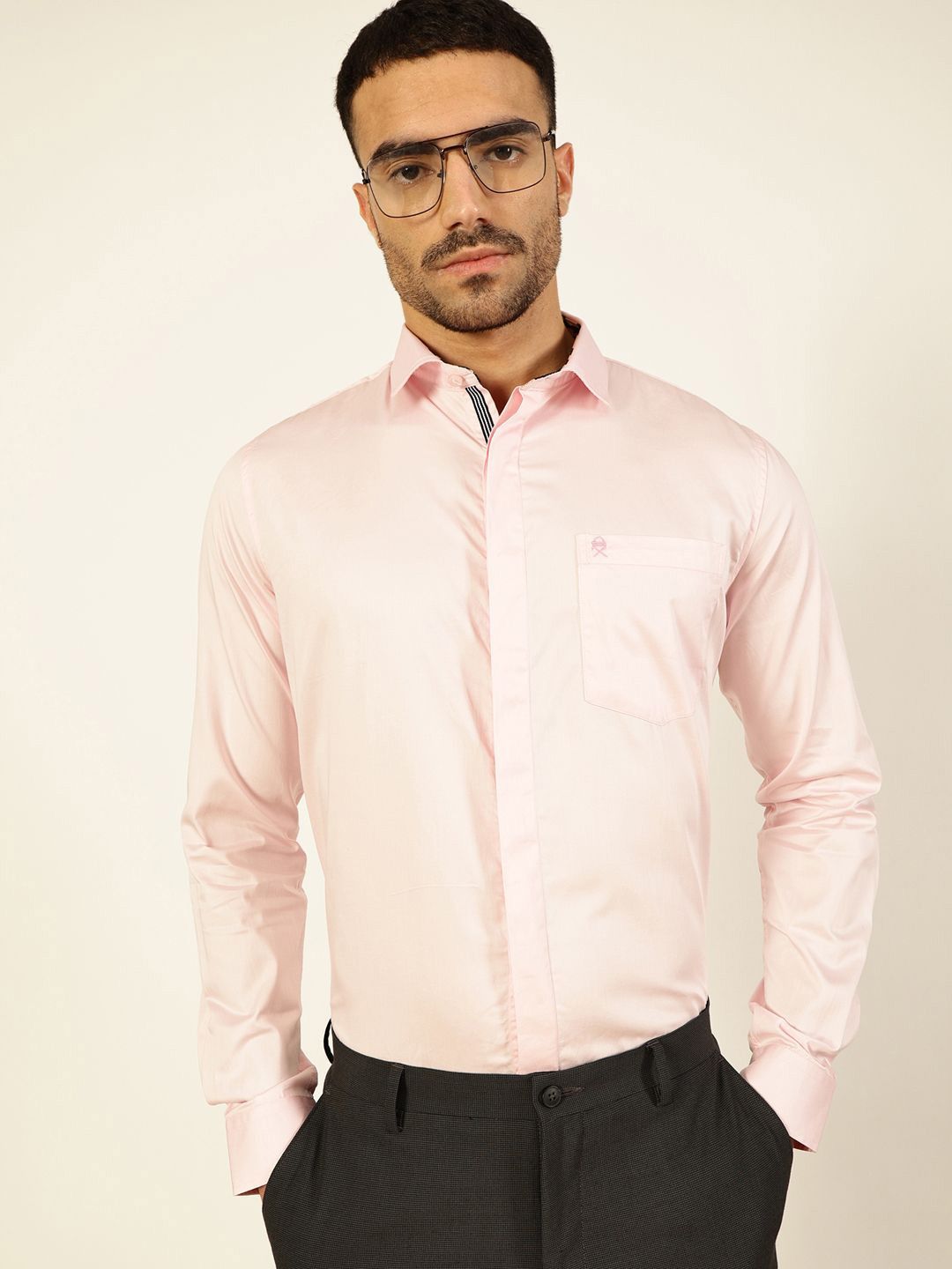 Thomas Scott Men Premium Cutaway Collar Solid Cotton Formal Shirt