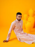 SOJANYA LUXE Motif Etnik Bersulam Labuci Mandarin Kurta Lurus Kolar