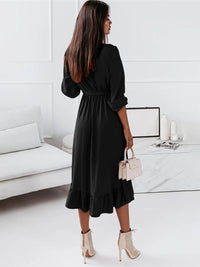 all about you V-Neck Wrap Ruffled Dress