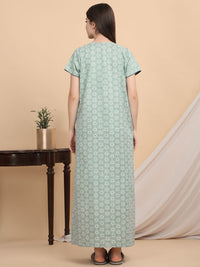 Sweet Dreams Ethnic Motifs Printed Pure Cotton Maxi Nightdress