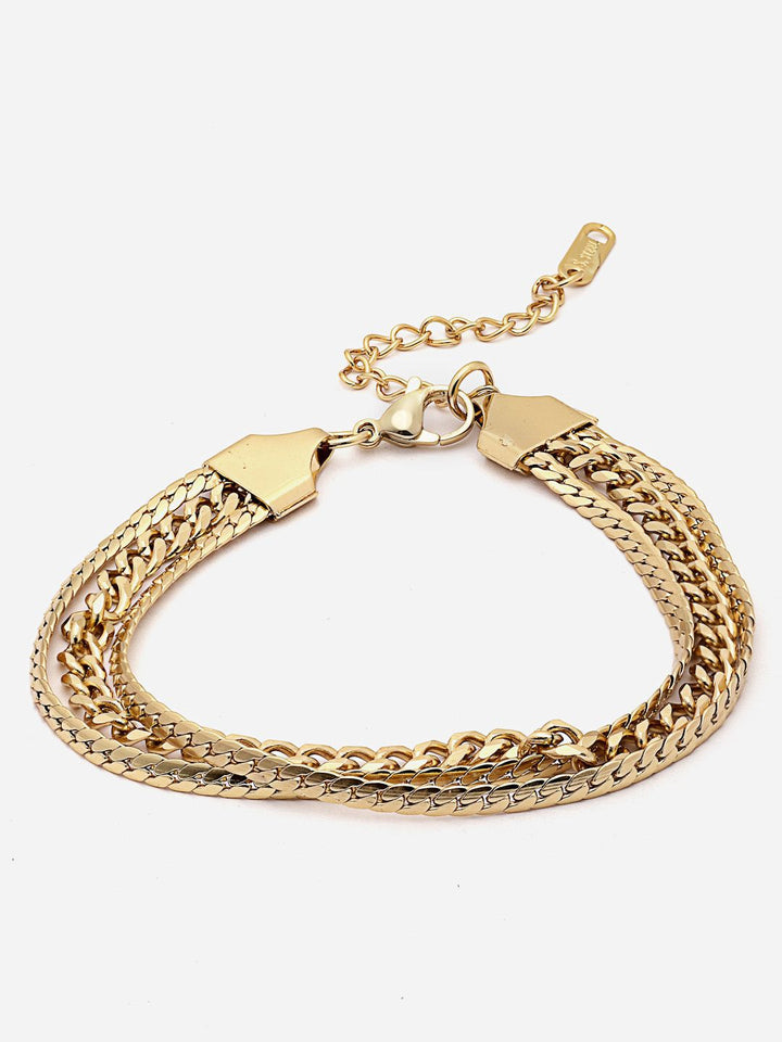 VOGUE PANASH Women Brass Gold-Plated Wraparound Bracelet
