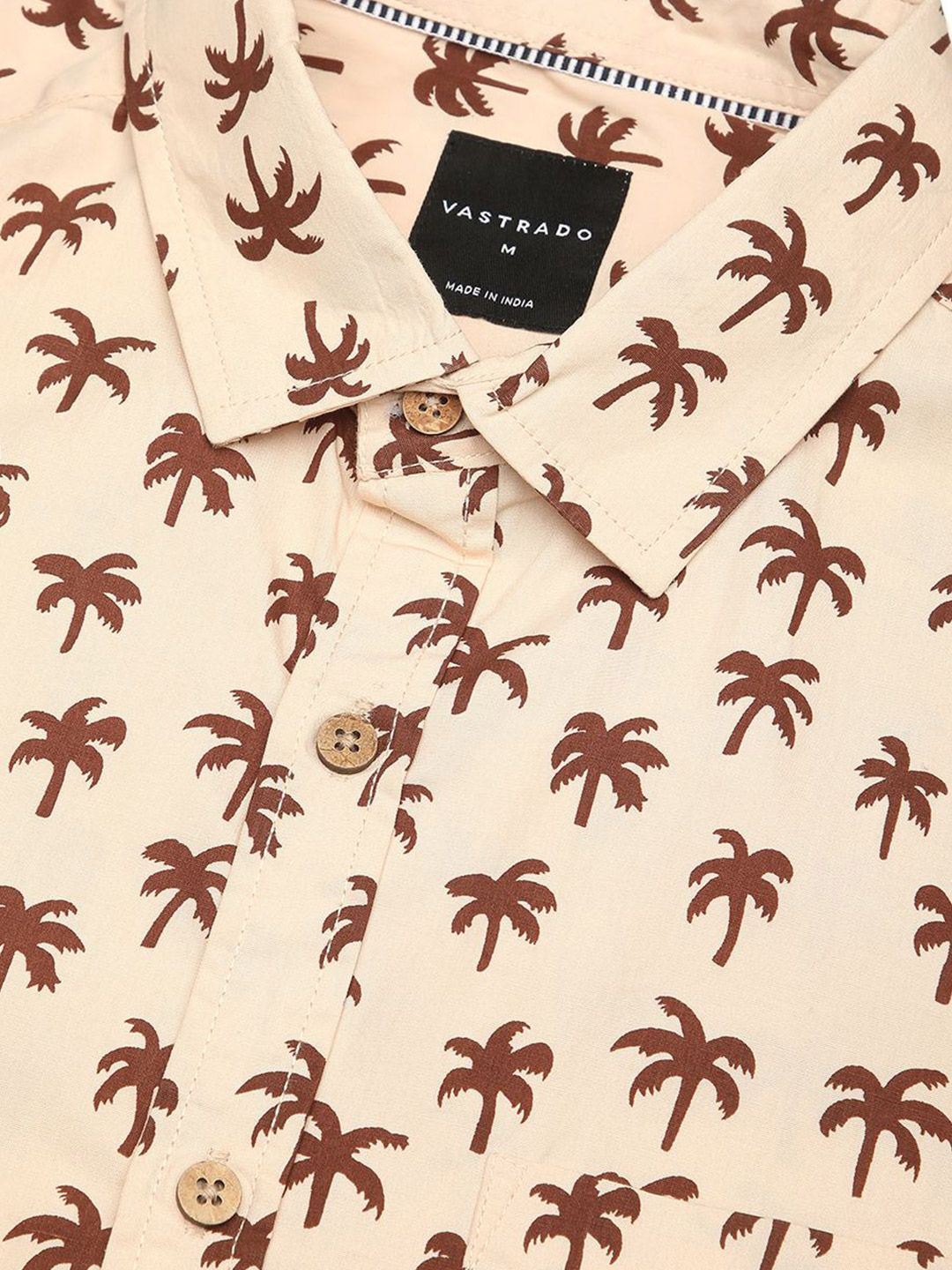 VASTRADO Men Classic Fit Spread Collar Floral Printed Cotton Casual Shirt