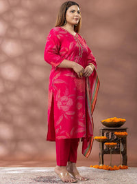 Kurta Bercetak Bunga Mamicha Wanita dengan Palazzos & Dupatta