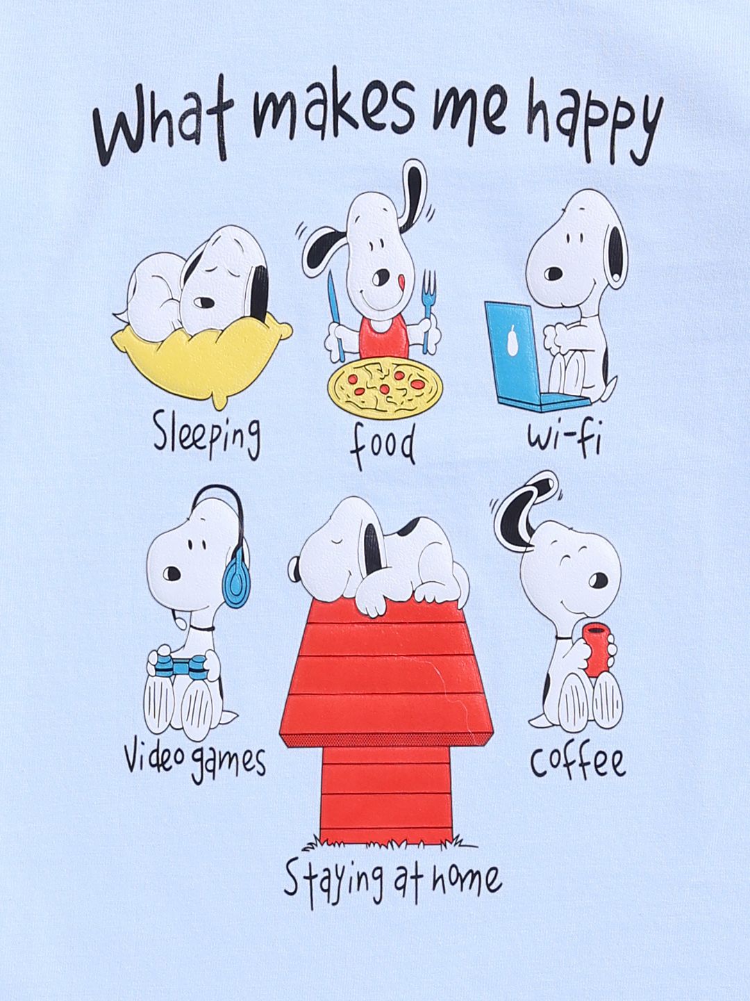 Happy Faces Boys Snoopy Printed Pure Cotton T-shirt