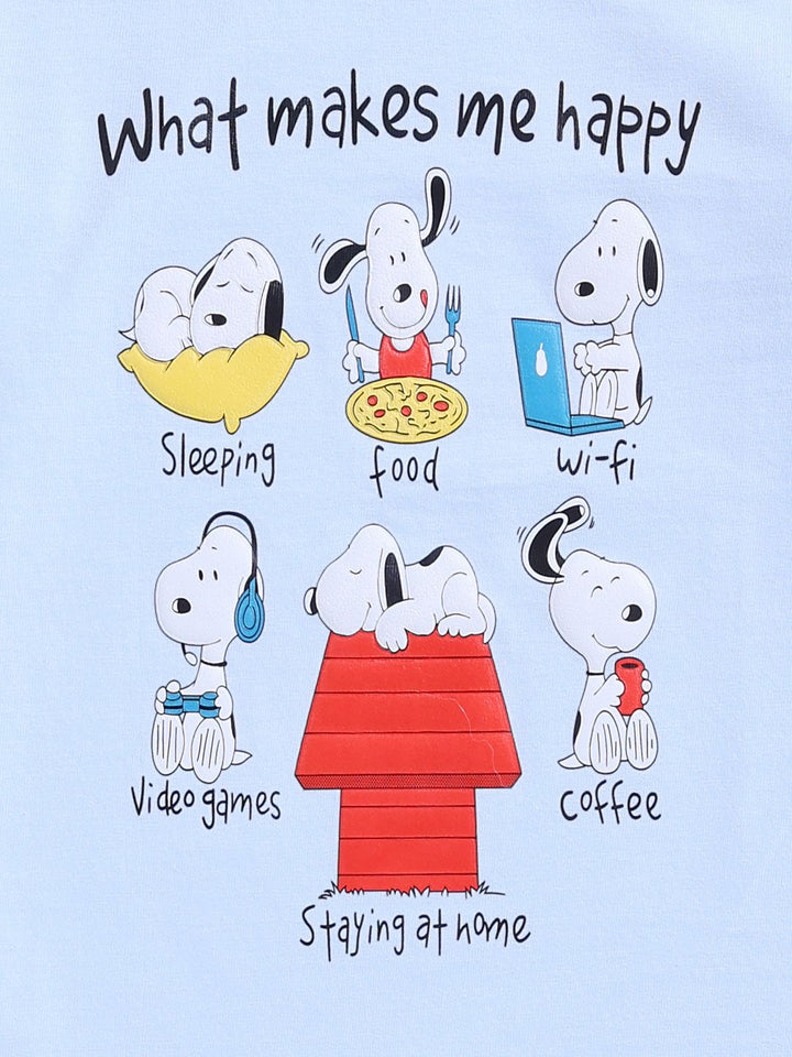 Happy Faces Boys Snoopy Printed Pure Cotton T-shirt