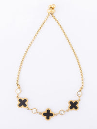 VOGUE PANASH Gold-Plated Cubic Zirconia Studded Link Bracelet