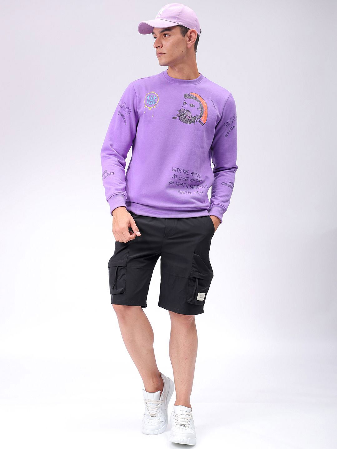 The Indian Garage Co Men Printed Round Neck Pullover Sweatshirt