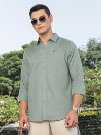 Thomas Scott Premium Slim Fit Spread Collar Linen Casual Shirt