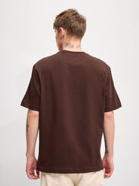 THE BEAR HOUSE Men Graphic Printed Round Neck Pure Cotton Oversized T-shirt