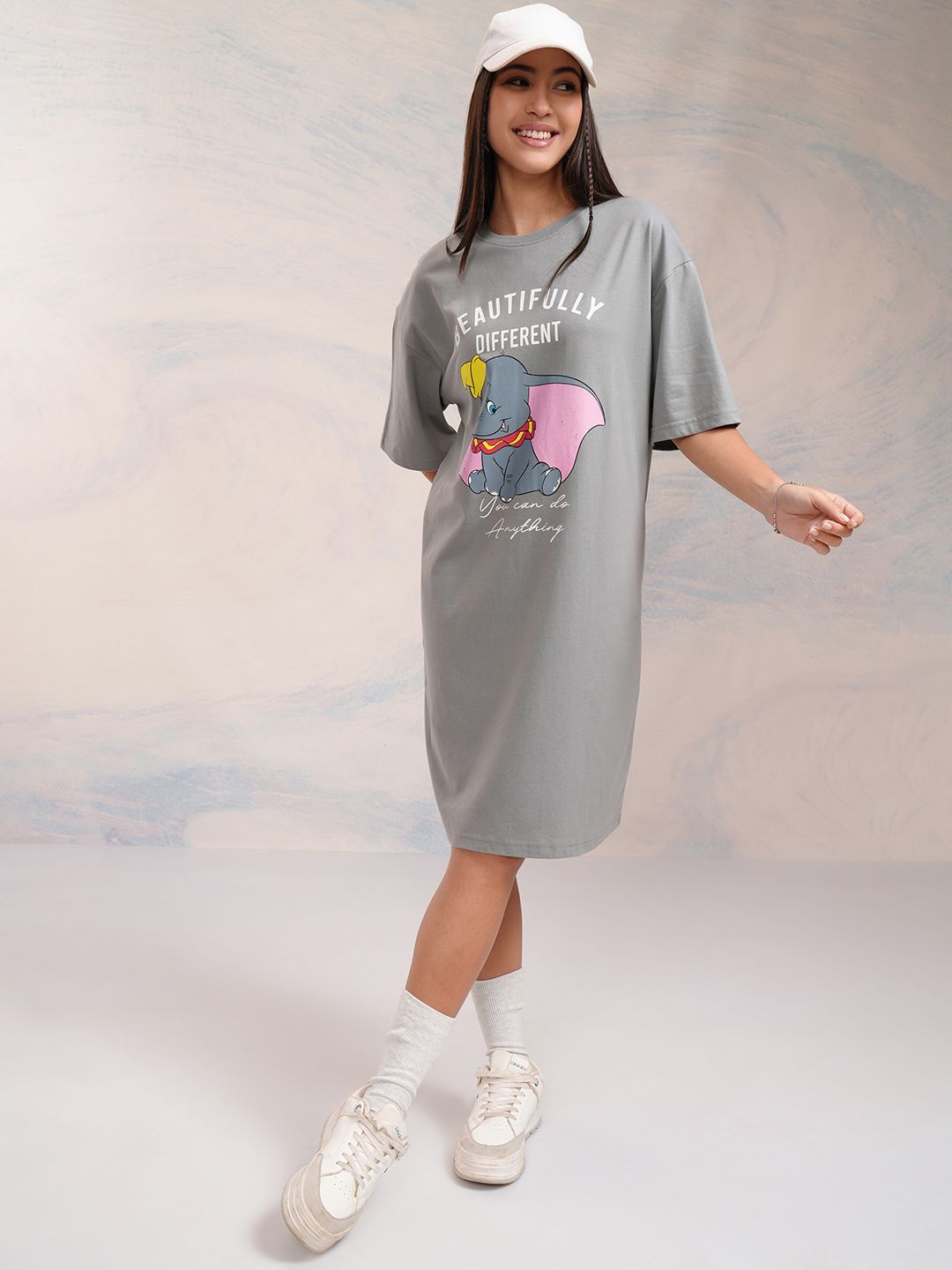 Tokyo Talkies Disney Women Dumbo Printed Boxy Mini TShirt Dress