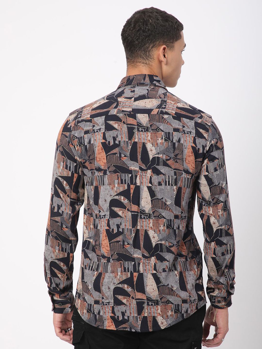 VASTRADO Men Classic Slim Fit Opaque Printed Casual Shirt