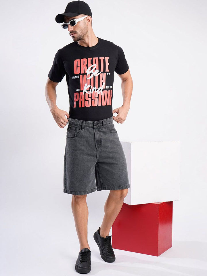 Bene Kleed Men Relaxed Fit Mid-Rise Cotton Denim Shorts