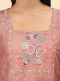 Mamicha Women Floral Embroidered Regular Beads and Stones Pure Cotton Kurta with Palazzos & With Dupatta