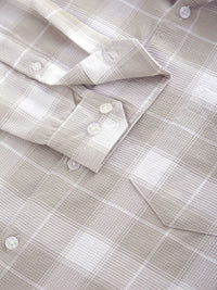 VASTRADO Men Classic Cutaway Collar Tartan Checked Cotton Slim Fit Casual Shirt