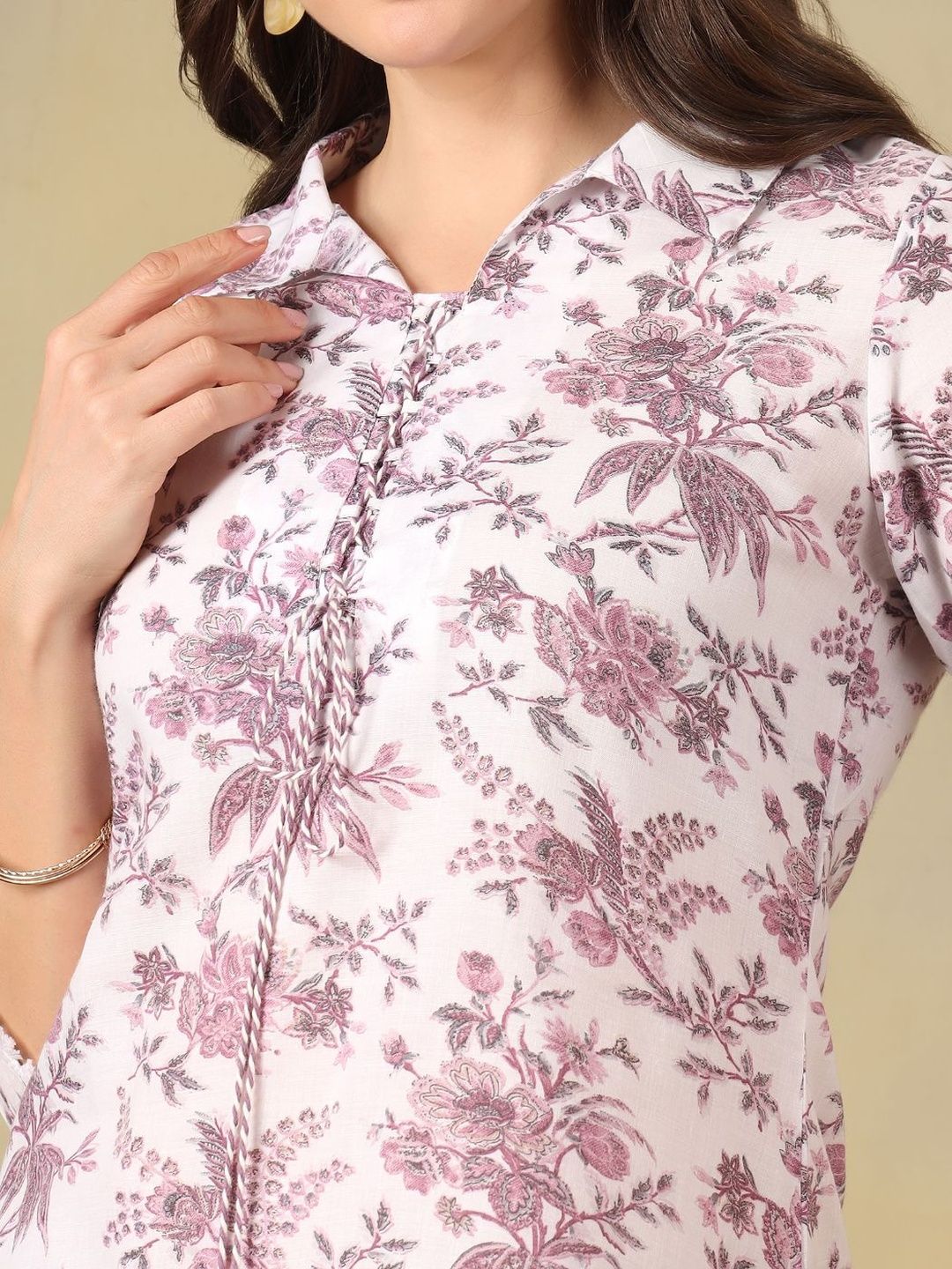 Mamicha Floral Cotton Printed Tunic with Trousers