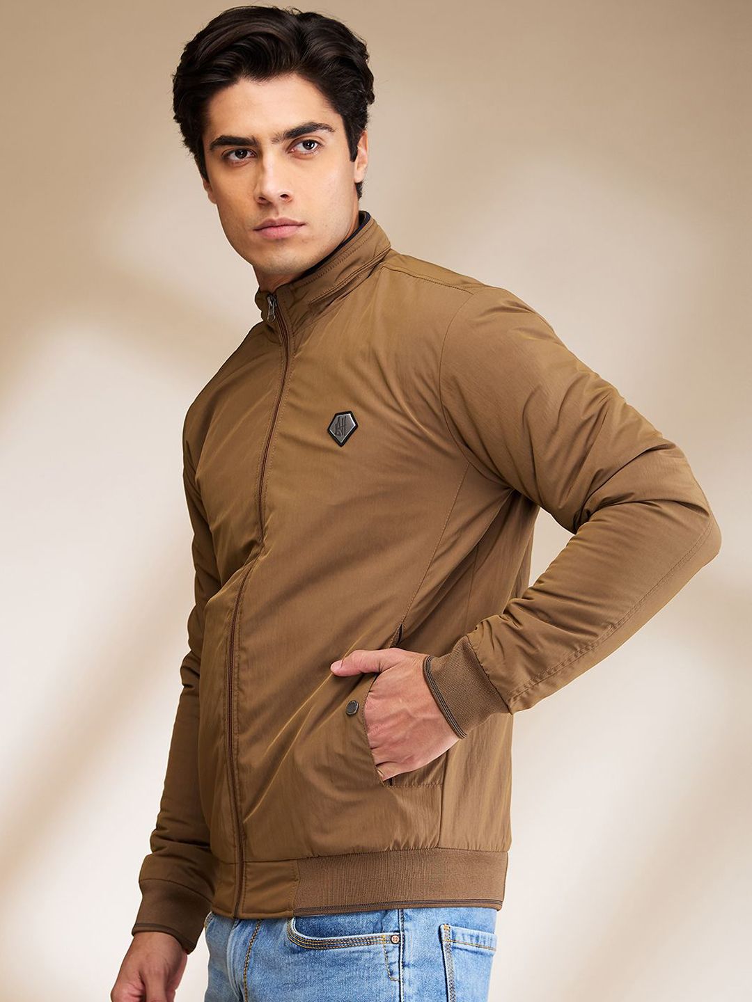 Being Human Men Bomber with Patchwork Jacket