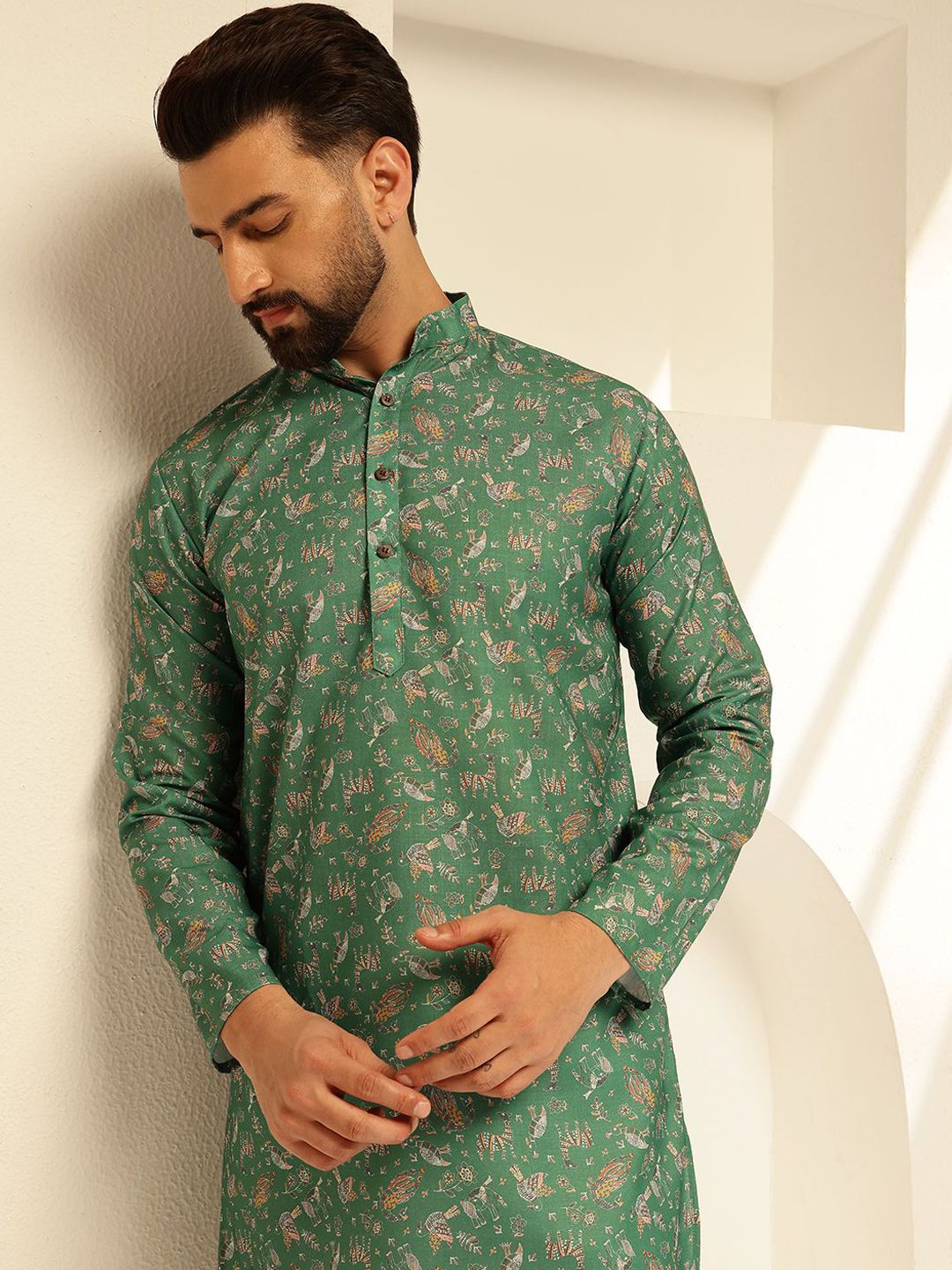 SOJANYA Quirky Printed Cotton Straight Kurta