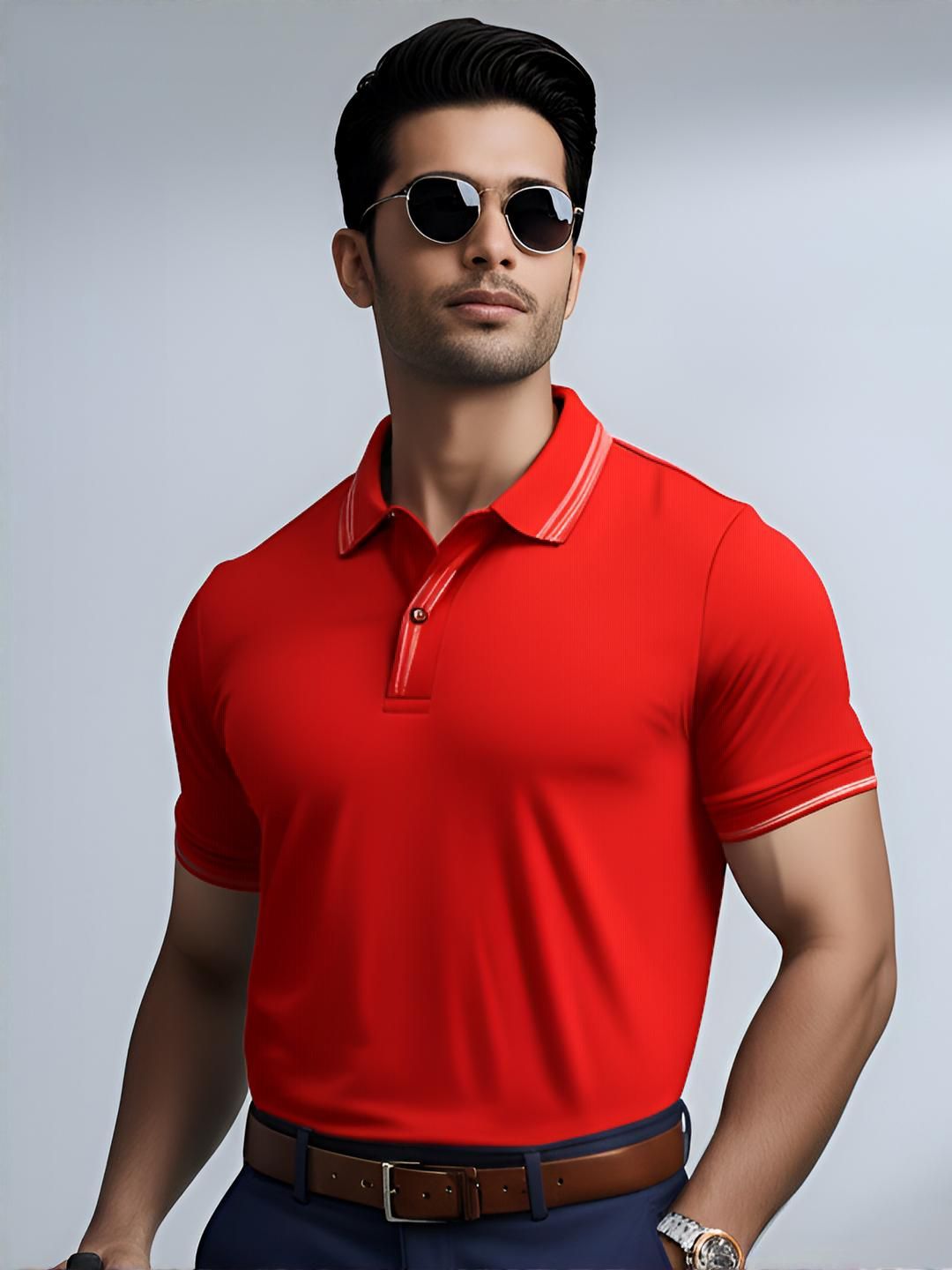 Tshirts Kapas Merah Lelaki ADRO