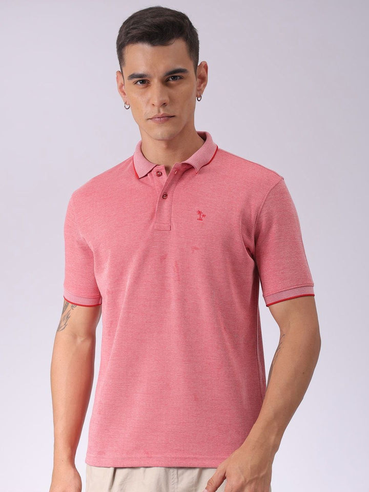 The Indian Garage Co Men Solid Polo Collar T-shirt