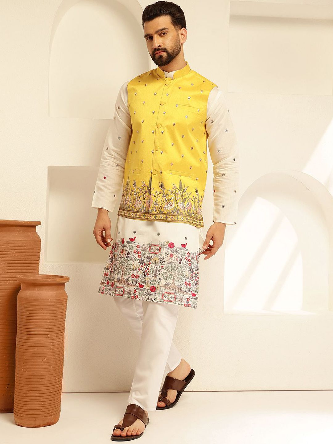 Jaket Nehru Tenun Sulam SOJANYA