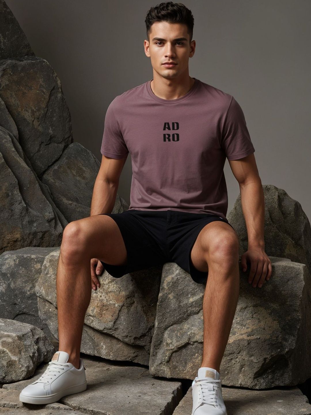 ADRO Typography Printed Short Sleeves Cotton Regular Fit T-shirt