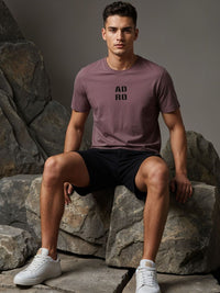 ADRO Typography Printed Short Sleeves Cotton Regular Fit T-shirt