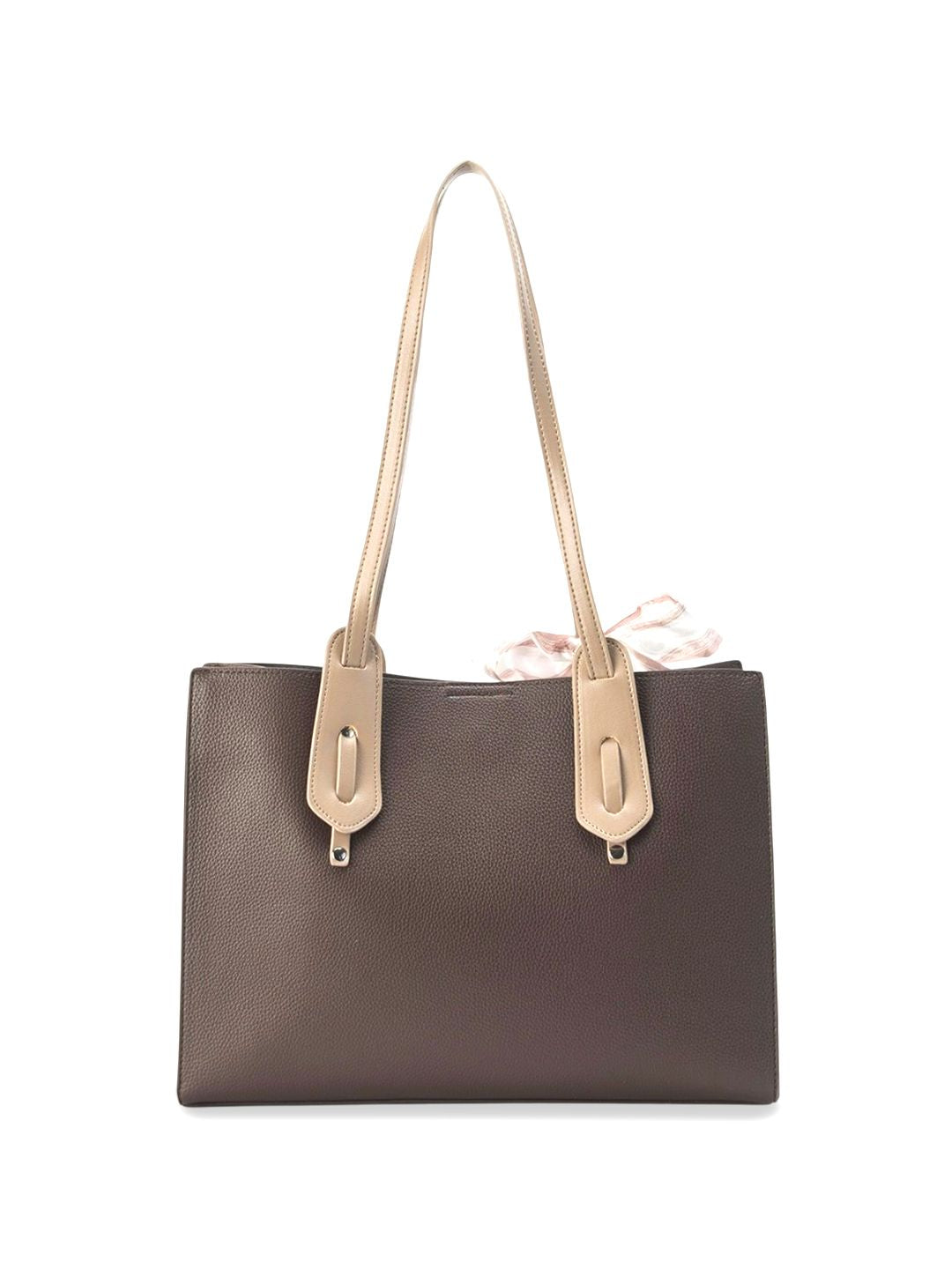 Lino Perros Colourblocked Oversized Structured Tote Bag with Bow Detail