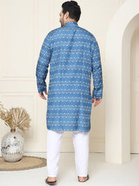 SOJANYA PLUS Ethnic Motifs Band Collar Straight Kurta With Pyjamas