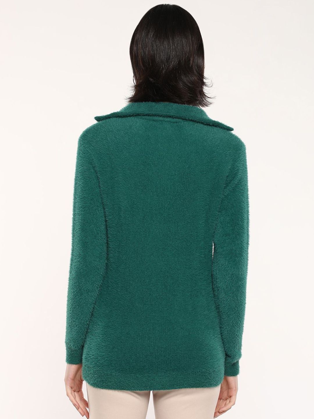 RAREISM Women Solid Mock Collar Pullover