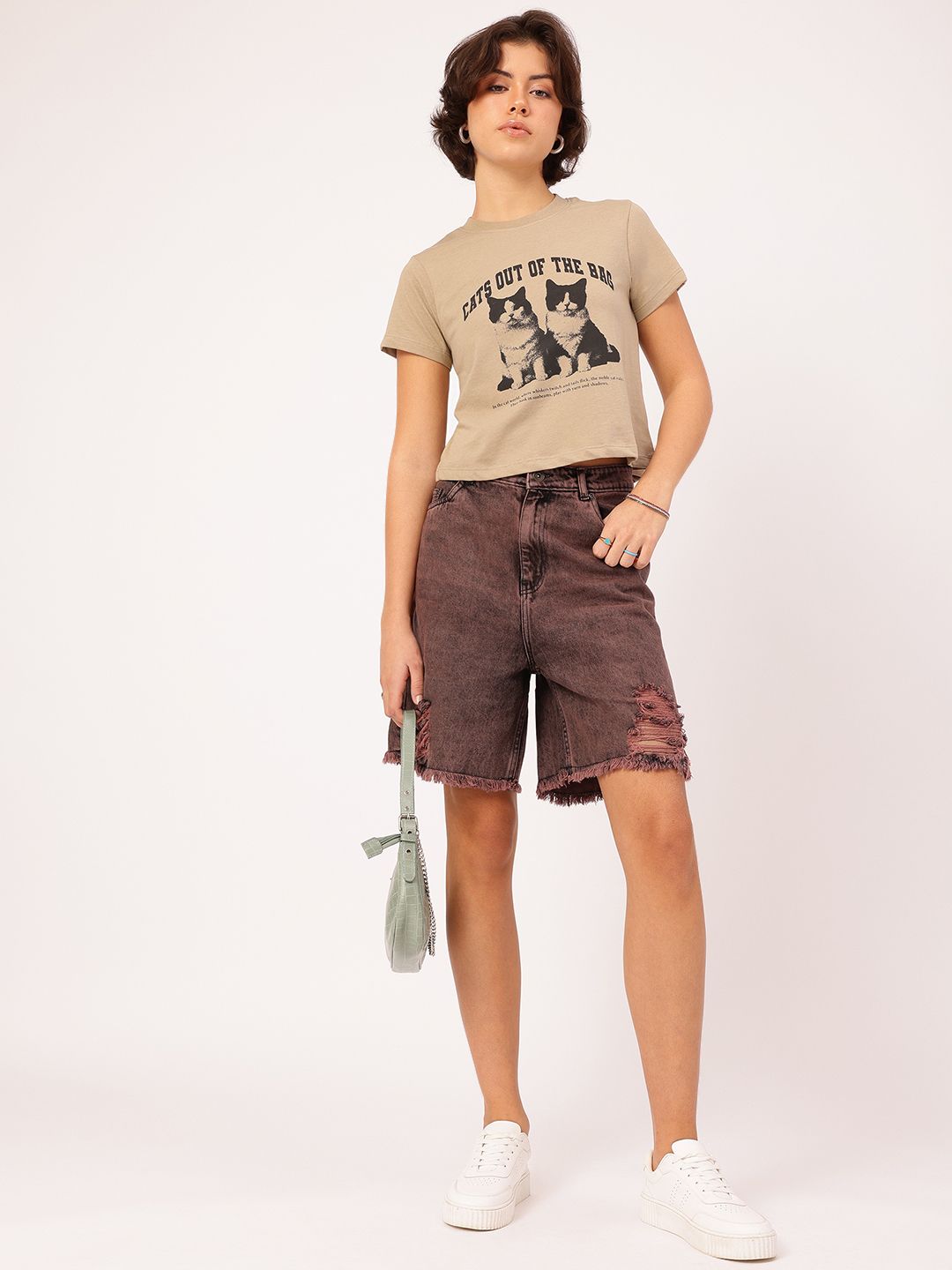 DressBerry Women Elevated Denim Frayed Ripped Shorts