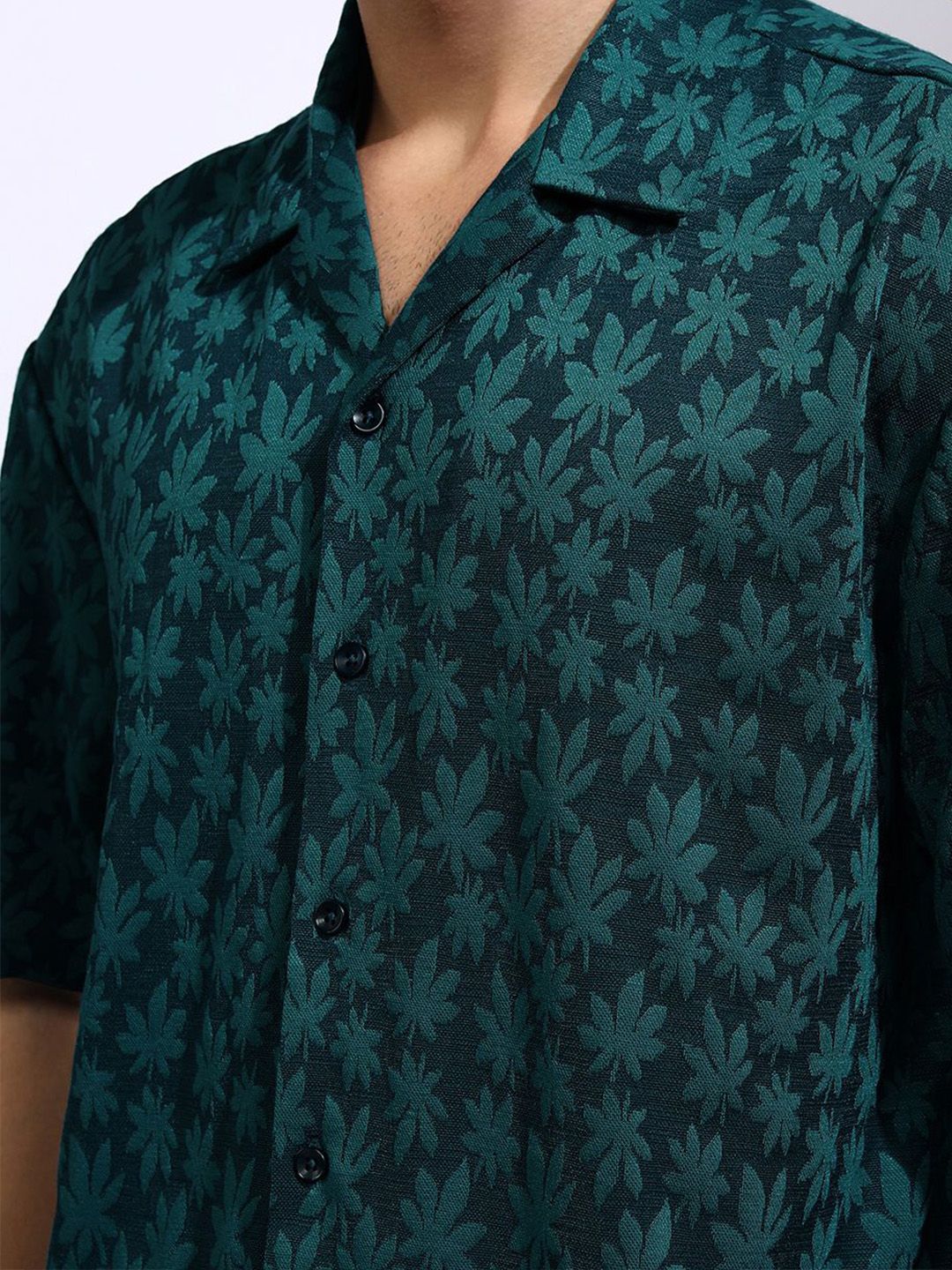 HIGHLANDER Men Printed Resort Collar Oversised Shirt