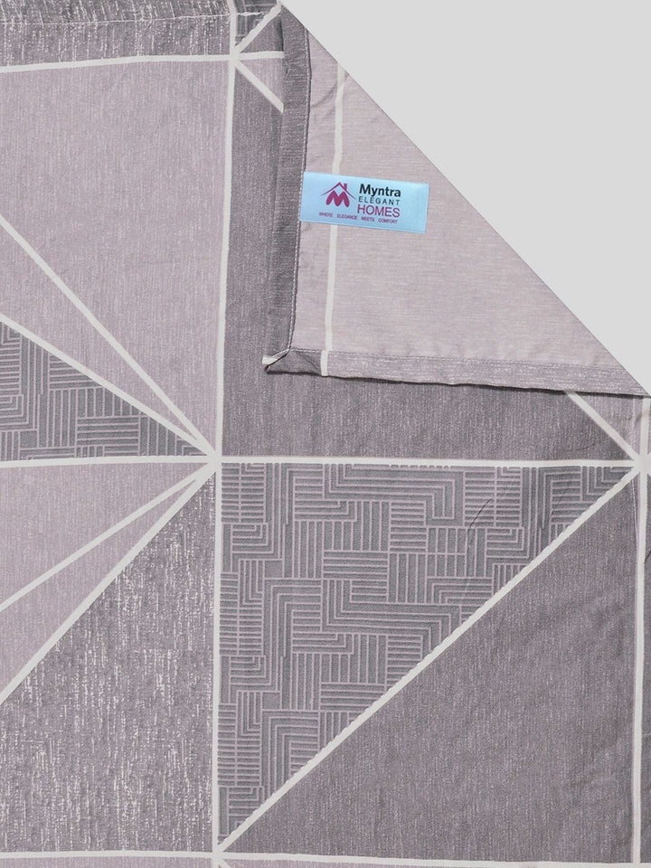 Myntra Elegant Homes Grey Geometric 300 TC King Double Bedsheet with 2 Pillow Covers