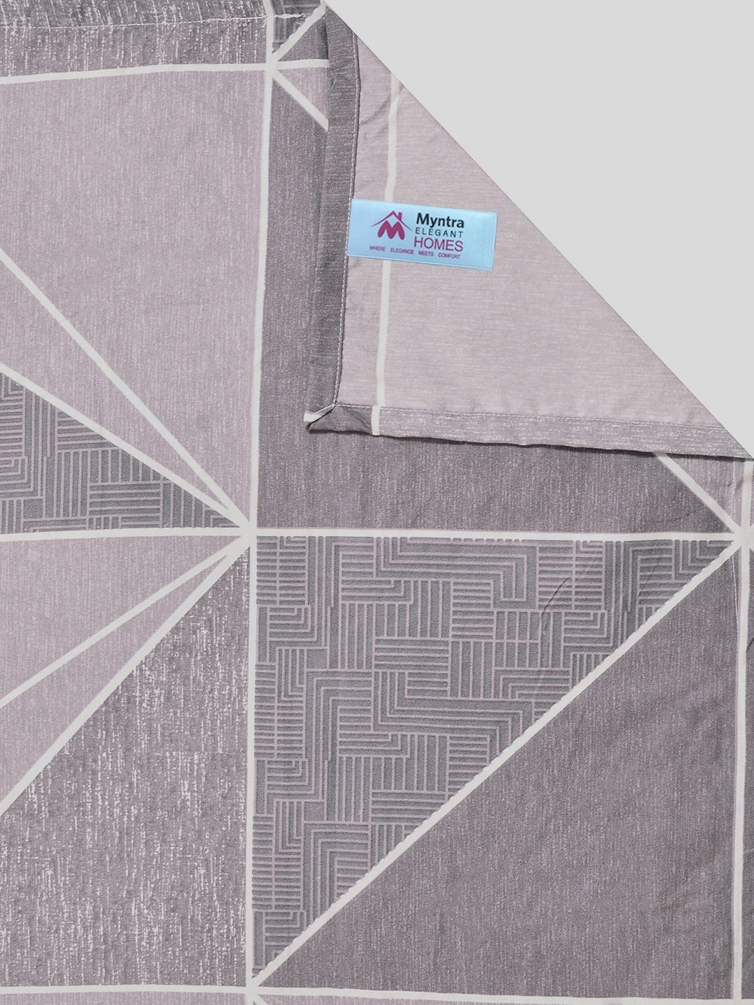 Myntra Elegant Homes Grey Geometric 300 TC King Double Bedsheet with 2 Pillow Covers