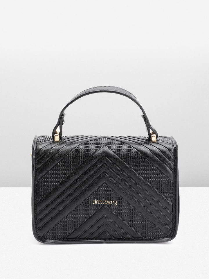 DressBerry Textured Structured Satchel Bag