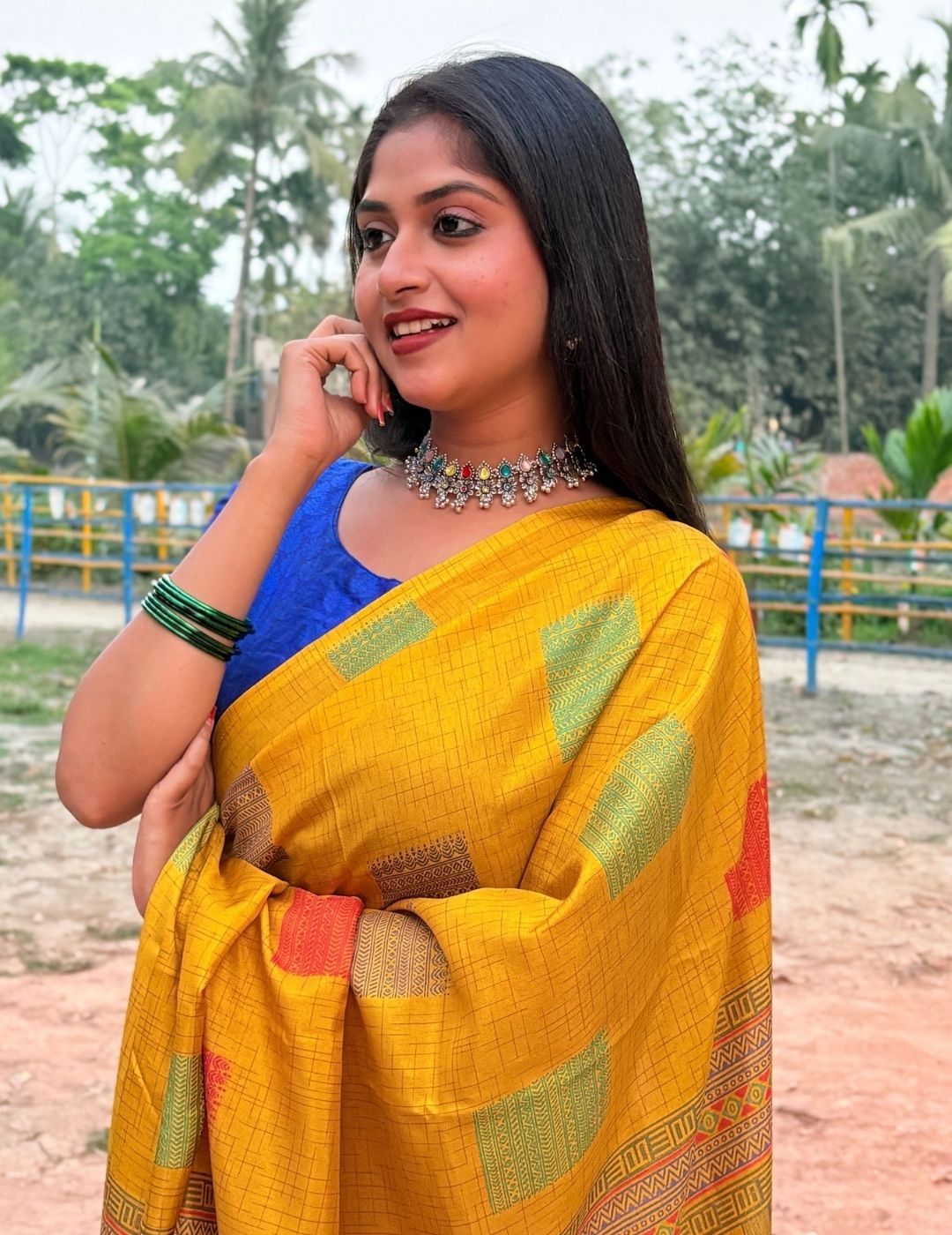 KALINI Ethnic Motifs Silk Blend Saree