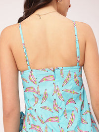 DressBerry Whimsical Wonder Printed Strappy Mini Wrap Dress