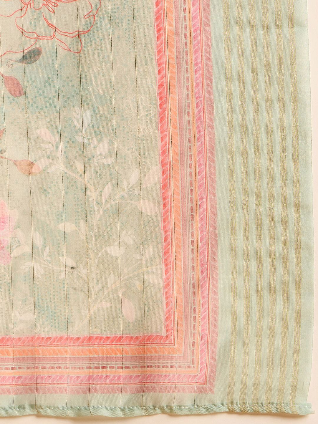 Indo Era Women Ethnic Motifs Printed Regular Chikankari Kurta with Trousers & With Dupatta
