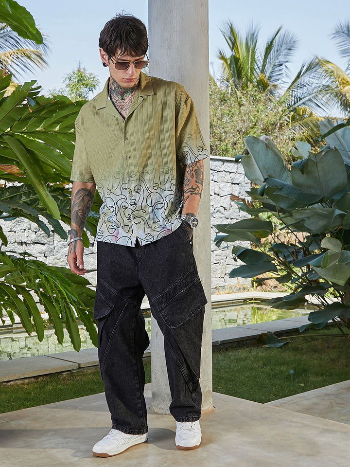 Kampus Sutra Men Classic Opaque Dicetak Baju Kasual