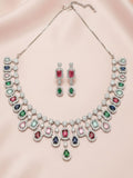 KARATCART Cubic Zirconia Studded Alloy Jewellery Set