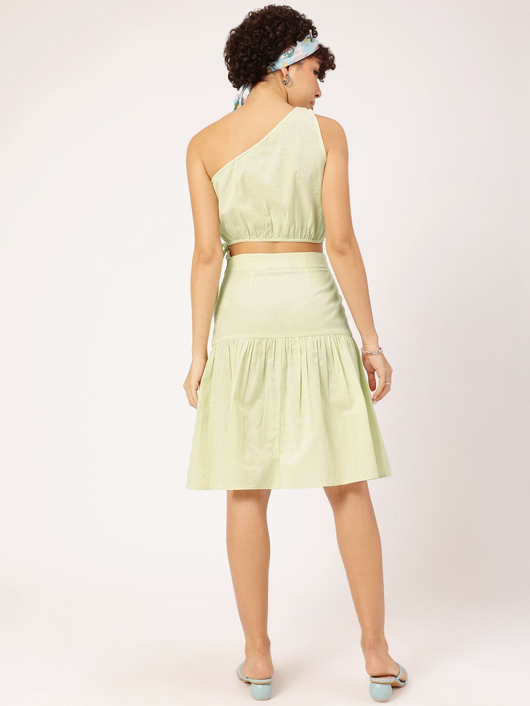 DressBerry Pleated Crop Top With Skirt Co-Ord Set