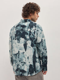 THE BEAR HOUSE Men Spread Collar Abstract Printed Relaxed Fit Casual Shirt