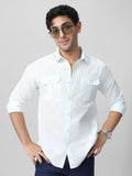 Urbano Fashion Men Spread Collar Solid Cotton Casual Shirt