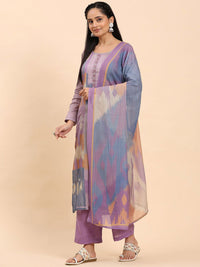 Mamicha Wanita Bercetak Kurta Kapas Tulen Biasa dengan Palazzos & Dengan Dupatta