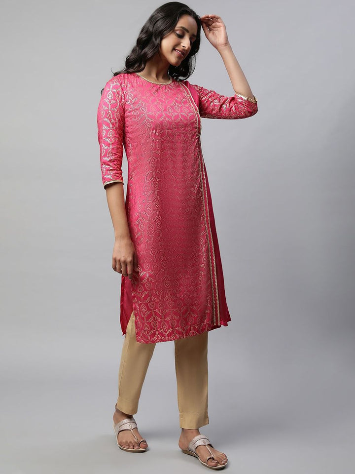 AURELIA Women Geometric Printed Sequinned Kurta