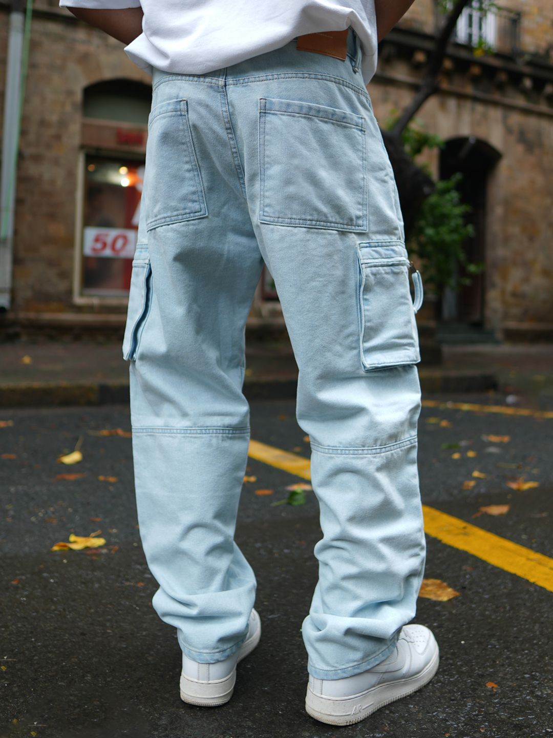 Powerlook Men Loose Fit Cotton Cargos Trousers