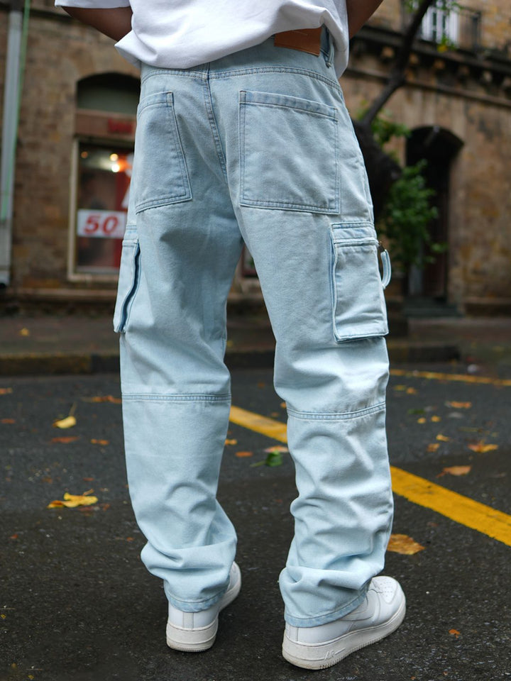 Powerlook Men Loose Fit Cotton Cargos Trousers