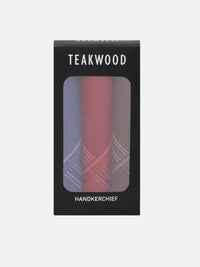Teakwood Leathers Men Pack Of 3 Striped Pure Cotton Handkerchief